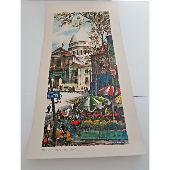 Paris Place du Tertre Unframed Painting Signed Raphael Beautiful - Picture 1 of 9